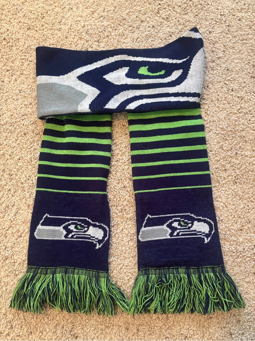 Seattle Seahawks Navy & Green Team Scarf